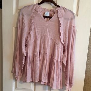 Chic Mauve Ruffled Blouse